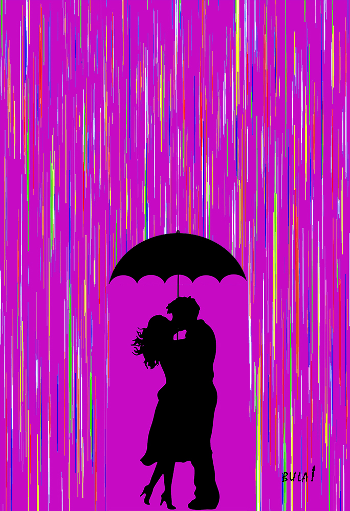 Kissing in the Rain Purple