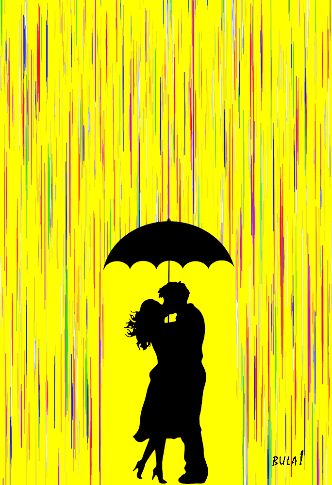 Kissing in the Rain Yellow