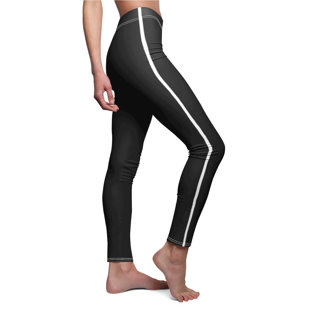 SLAY. Women's Black Jogger Pants With White Stripes